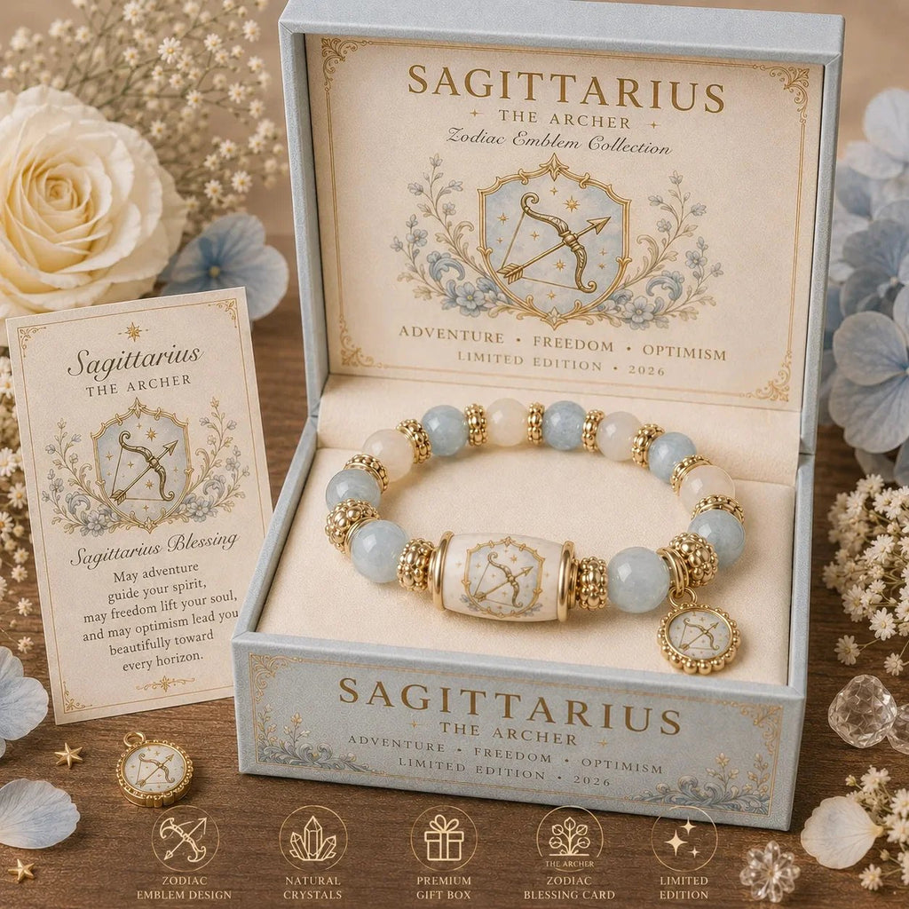🔥🔥 Limitierte Edition 💫 12-Sternzeichen-Armband – Natur-Chalcedon, Ihr Sternzeichen, Ihre Energie
