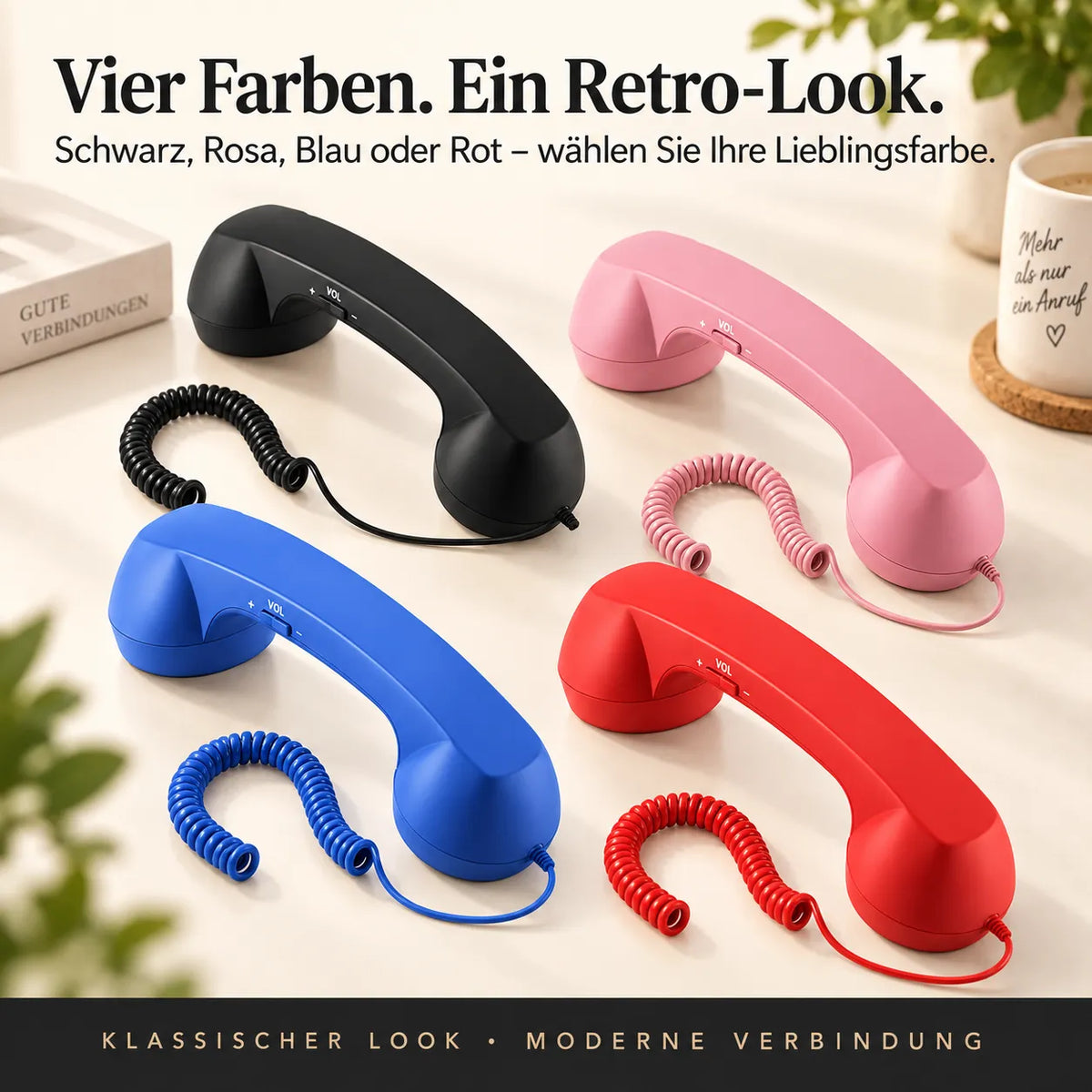 ☎️✨ Retro-Telefonhörer mit USB-C – Klassischer Look, moderner Komfort für Smartphone & Tablet 📱