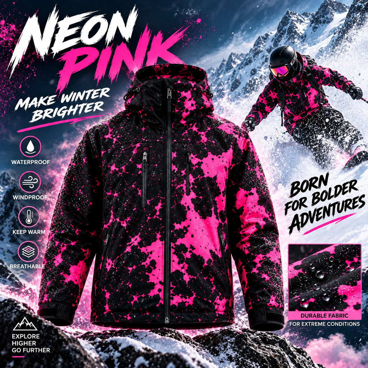 ❄️ Snow-Shift Reaktive Winterjacke – Farbe, die mit dem Wetter wechselt