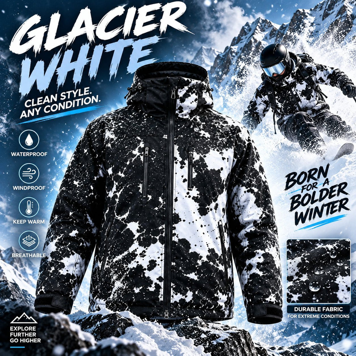 ❄️ Snow-Shift Reaktive Winterjacke – Farbe, die mit dem Wetter wechselt