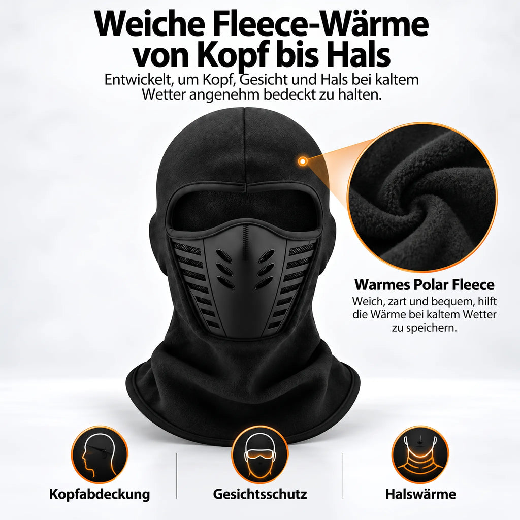 WinterRide 3D-Sturmhaube aus atmungsaktivem Fleece – windabweisende Winter-Gesichtsmaske