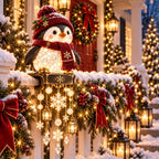 🎄 Weihnachtsbeleuchtung für das Geländer auf der Veranda – 4 festliche Figurenmotive