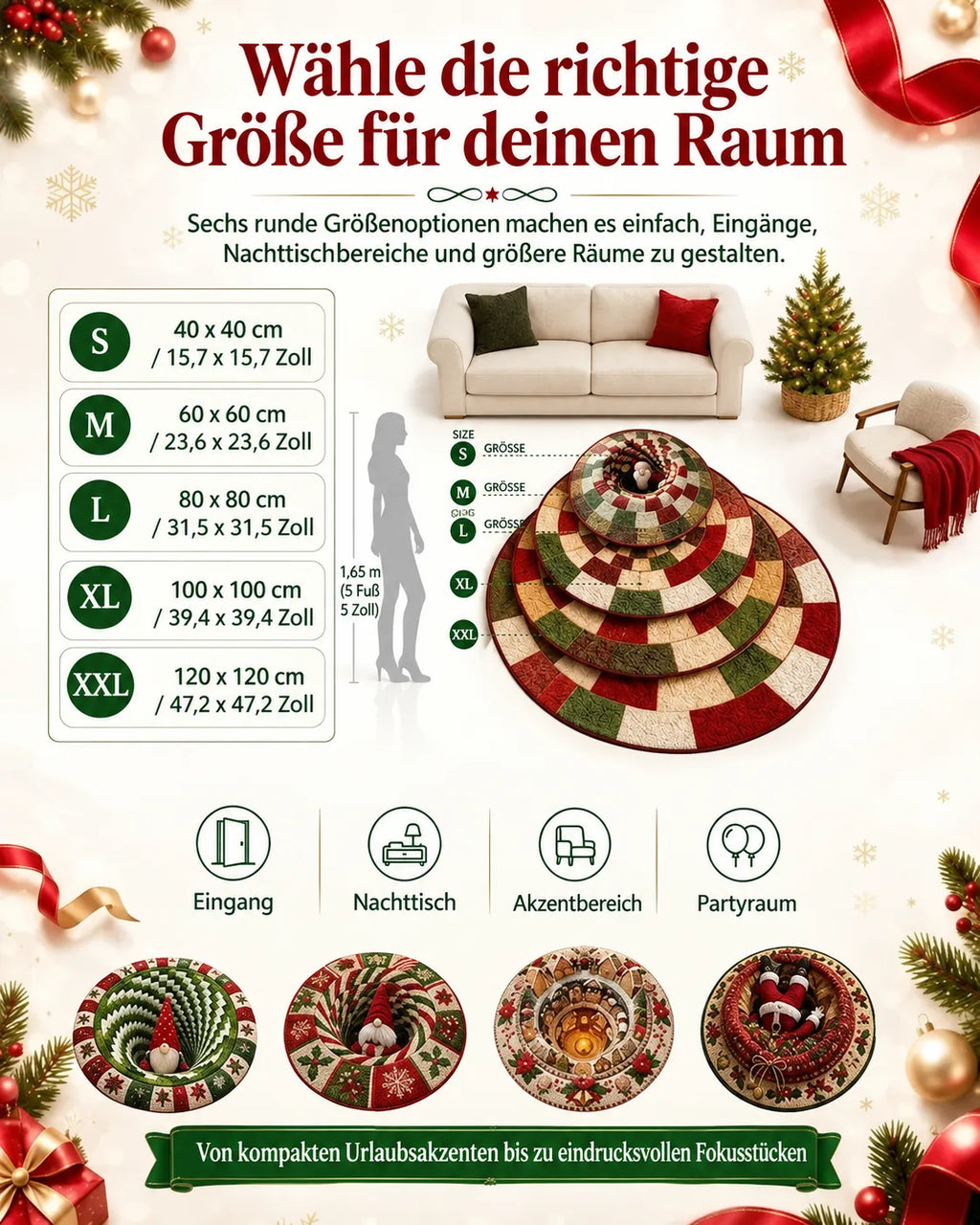 🎄3D-Weihnachtswichtel-Teppich mit optischer Täuschung | Lustige, festliche Must-have-Wohndeko⭐🏠🎁