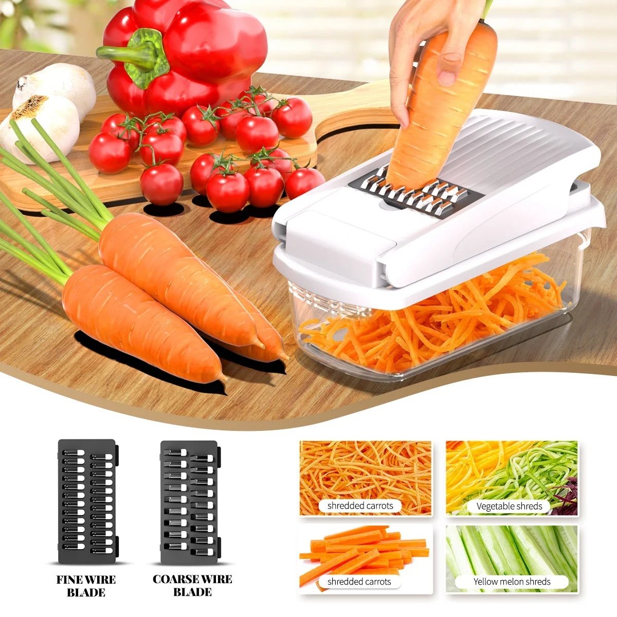 🥬 15-in-1 Multifunktionaler Gemüsehobel | Edelstahl & BPA-frei