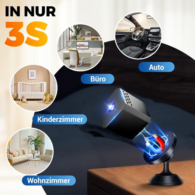 📹 50 % RABATT 🌙 Drahtlose Mini-Kamera, Nachtsichtfunktion für die Sicherheitsüberwachung 🔒
