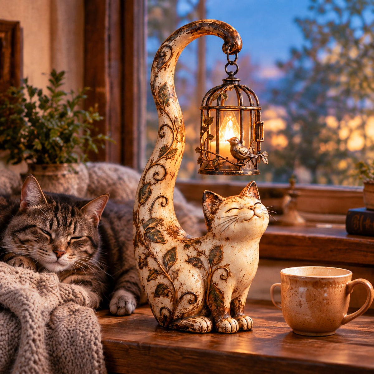 🐈‍⬛ Vintage-Laterne in Katzenform – Ein kleiner Hüter von Wärme, Erinnerungen und gemütlichen Ecken ✨
