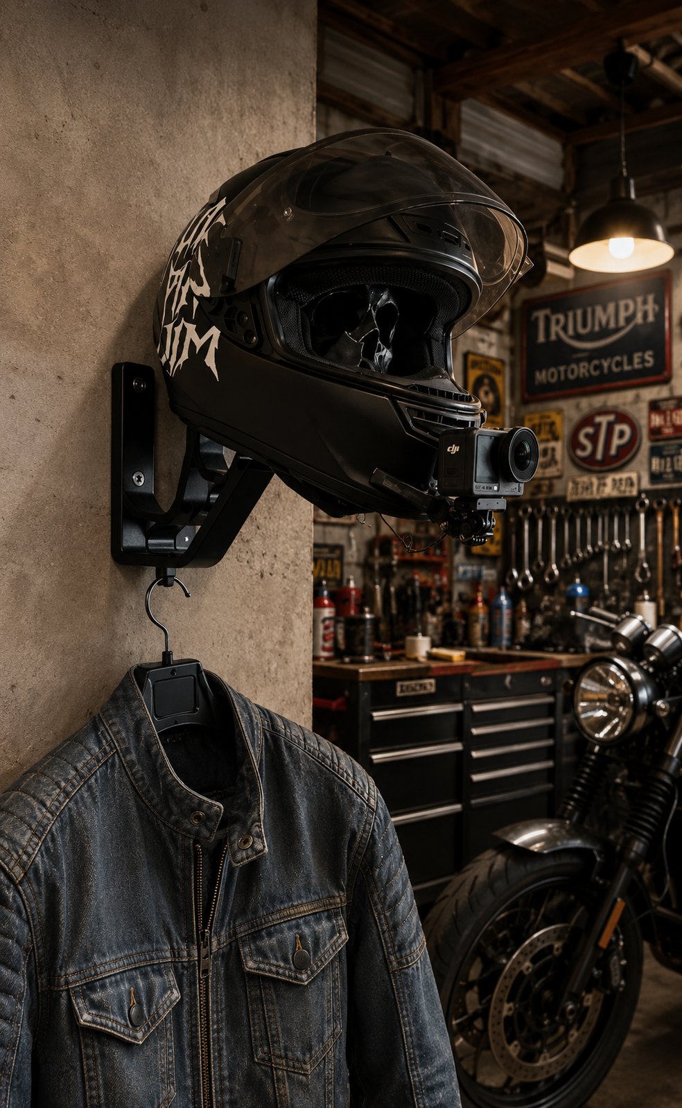 🎭 Black Knight Skull Helmet Stand – Dunkler Ritter-Schädelhelmständer