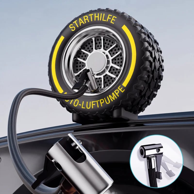 4-in-1 Auto-Notfallhelfer mit Starthilfe & Reifenkompressor