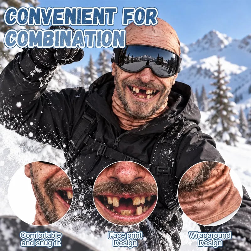 🤣 Lustige, realistische Gesichts-Sturmhaube | Urkomische Party-Maske für Ski- und Snowboard-Resorts, Gruppenausrüstung für die Winterpisten