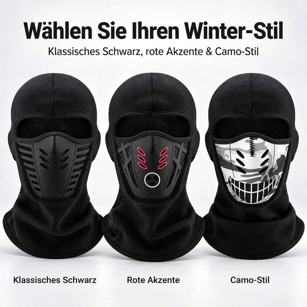 WinterRide 3D-Sturmhaube aus atmungsaktivem Fleece – windabweisende Winter-Gesichtsmaske
