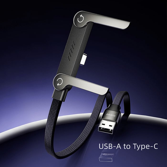 MFi-zertifiziertes 240W Schnellladekabel mit Handy-Ständer – 2-in-1 USB-C Ladekabel für iPhone & Samsung