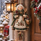Handgefertigte Glücks-Oma Weihnachts-Hängedekoration | Rustikale Winterdeko