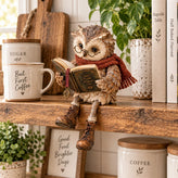 🦉 Niedliche lesende Eulen-Dekoration