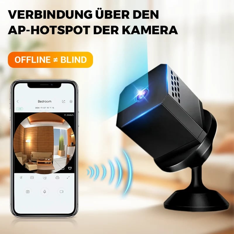 📹 50 % RABATT 🌙 Drahtlose Mini-Kamera, Nachtsichtfunktion für die Sicherheitsüberwachung 🔒