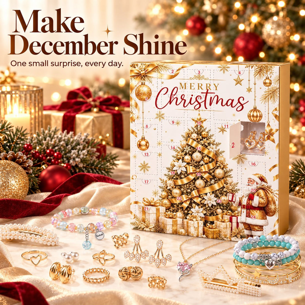 Schmuck Adventskalender mit 24 Türchen | Überraschungen mit Ohrringen, Halsketten & Armbändern