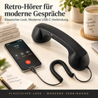 ☎️✨ Retro-Telefonhörer mit USB-C – Klassischer Look, moderner Komfort für Smartphone & Tablet 📱