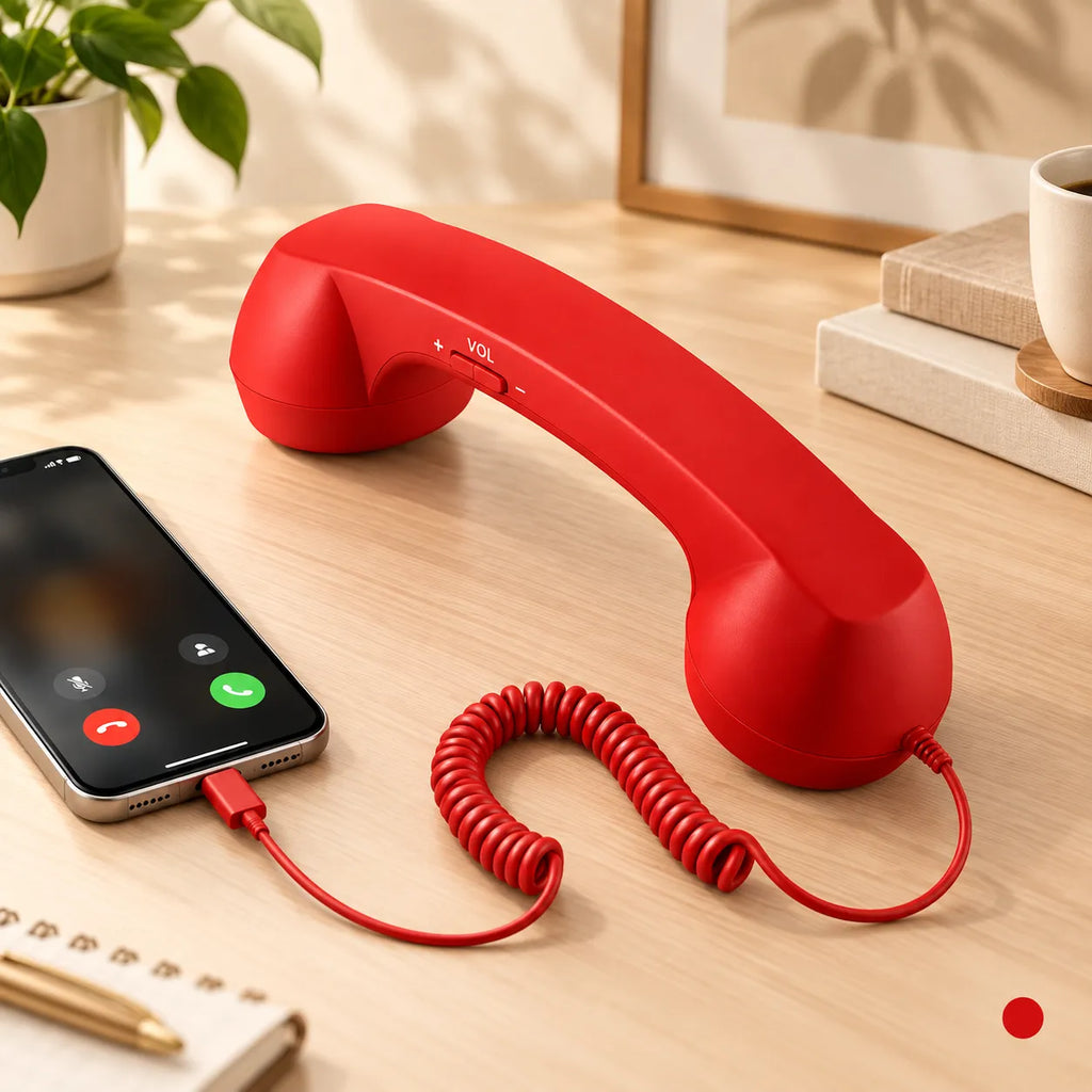 ☎️✨ Retro-Telefonhörer mit USB-C – Klassischer Look, moderner Komfort für Smartphone & Tablet 📱