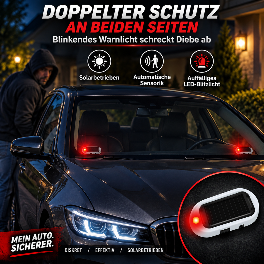 Solar-LED-Signalleuchte für Auto und Innenraum
