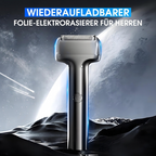 🪒 LIMITIERTER 50% RABATT! Wiederaufladbarer Folien-Elektrorasierer für Herren – 60 Minuten Akkulaufzeit, IPX6 wasserfest, flüsterleiser Betrieb für empfindliche Haut