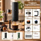 🔥 50 % RABATT – ☕ Tragbare Akku-Espressomaschine | Für Kaffeepulver & Kapseln, USB-C