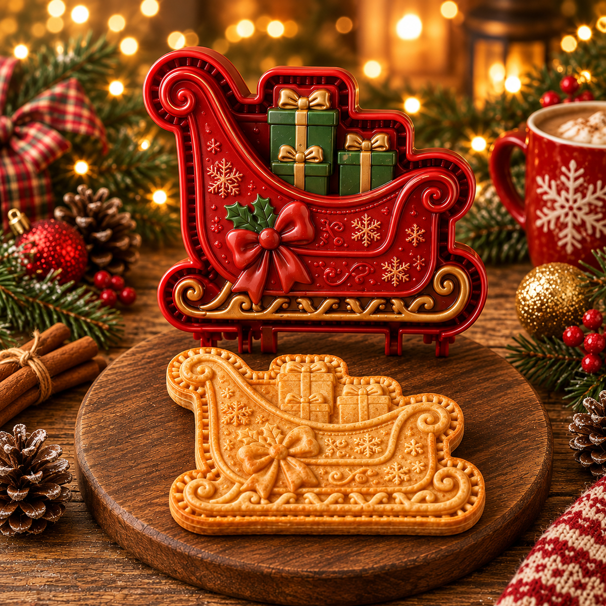 Weihnachtsschlitten Mini-Kuchenform – Einzelbild