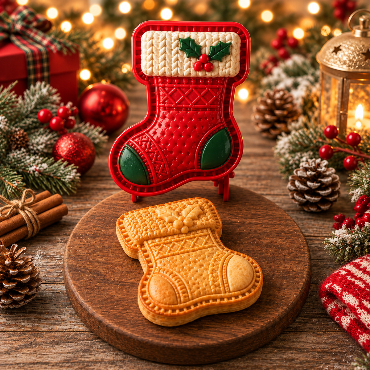 Weihnachtsstrumpf Mini-Kuchenform – Einzelbild