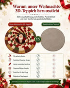 🎄3D-Weihnachtswichtel-Teppich mit optischer Täuschung | Lustige, festliche Must-have-Wohndeko⭐🏠🎁