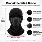 WinterRide 3D-Sturmhaube aus atmungsaktivem Fleece – windabweisende Winter-Gesichtsmaske