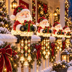🎄 Weihnachtsbeleuchtung für das Geländer auf der Veranda – 4 festliche Figurenmotive