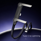 MFi-zertifiziertes 240W Schnellladekabel mit Handy-Ständer – 2-in-1 USB-C Ladekabel für iPhone & Samsung