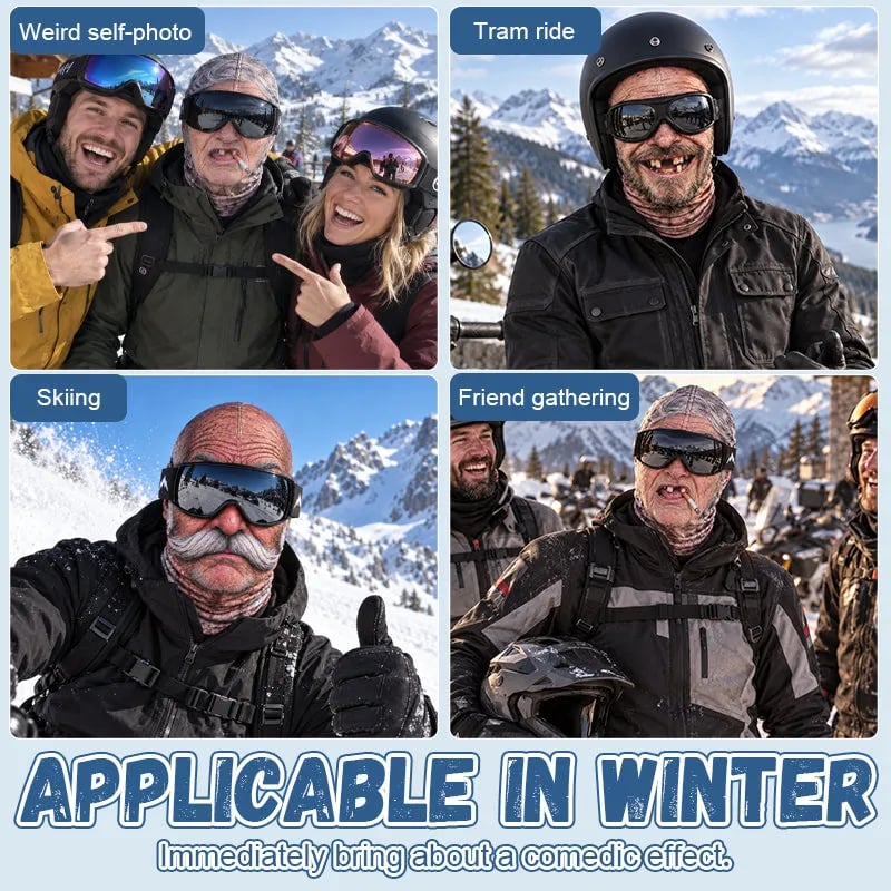 🤣 Lustige, realistische Gesichts-Sturmhaube | Urkomische Party-Maske für Ski- und Snowboard-Resorts, Gruppenausrüstung für die Winterpisten