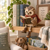 🦉 Niedliche lesende Eulen-Dekoration
