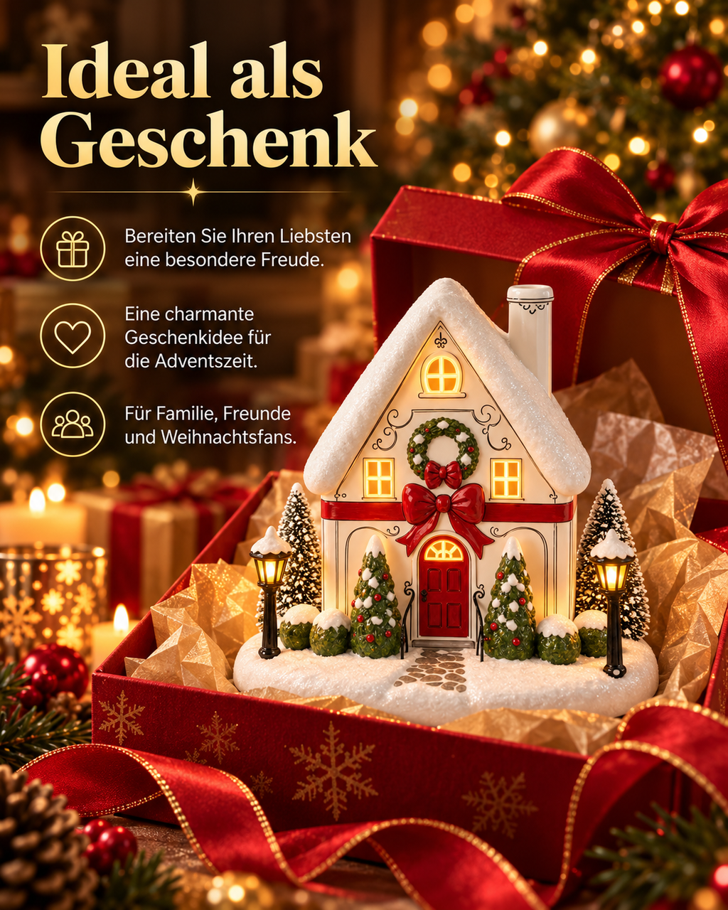 Weihnachtshaus als liebevolle Geschenkidee