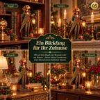 Dackel Weihnachtsdeko für Regal, Kamin, Konsole und Sideboard