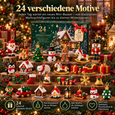 24 verschiedene Weihnachtsmotive zum Bauen und Aufhängen
