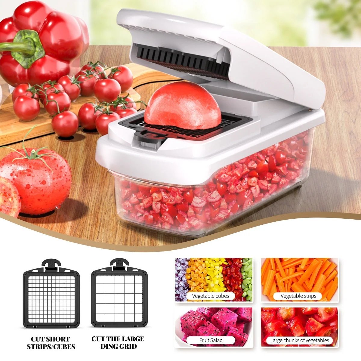 🥬 15-in-1 Multifunktionaler Gemüsehobel | Edelstahl & BPA-frei