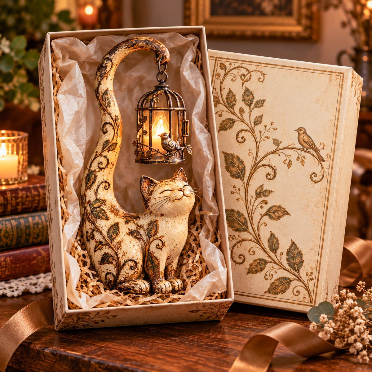 🐈‍⬛ Vintage-Laterne in Katzenform – Ein kleiner Hüter von Wärme, Erinnerungen und gemütlichen Ecken ✨