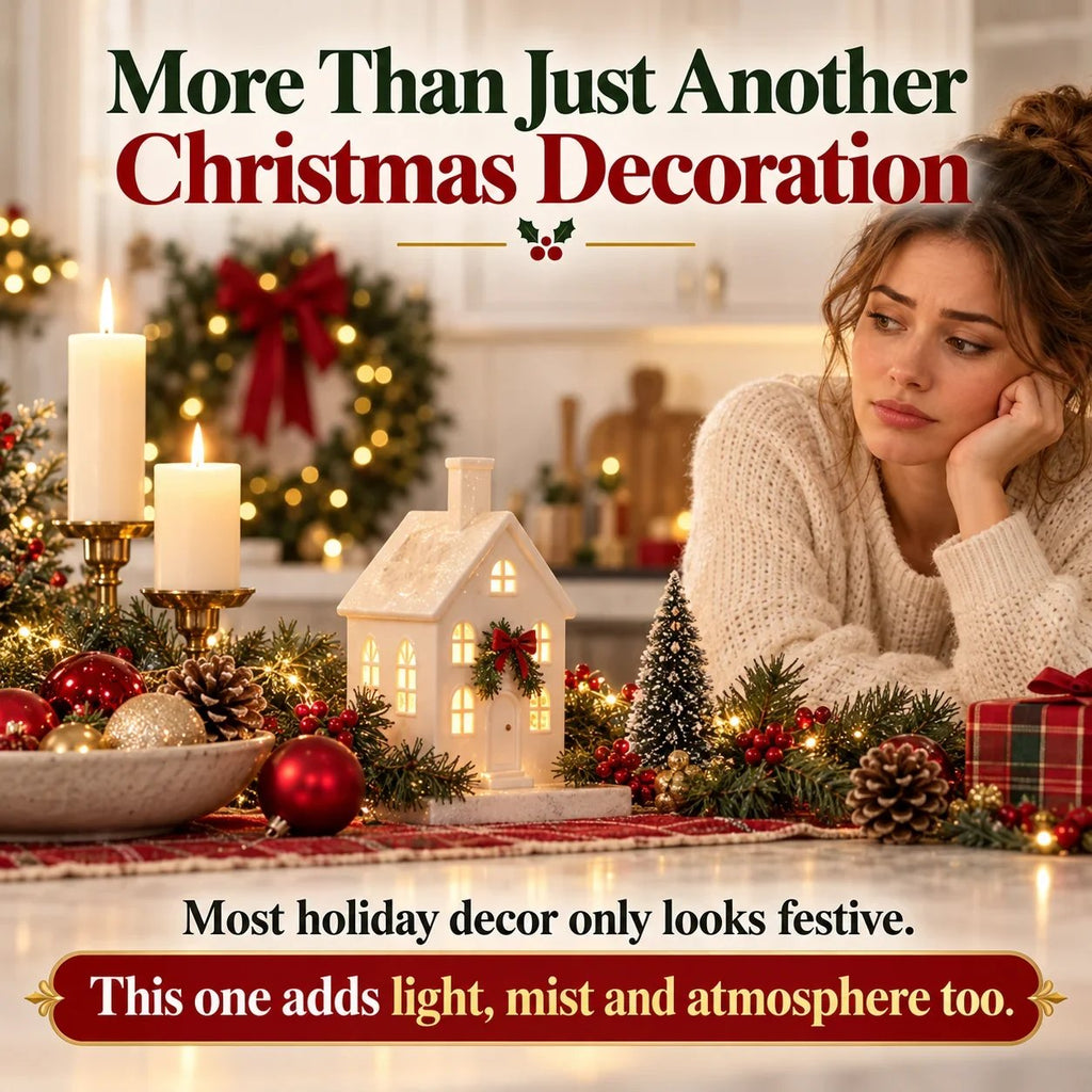 🎄 Weihnachts-Haus Aroma Diffusor – warmes Licht und sanfter Nebel, Festtagsdekoration
