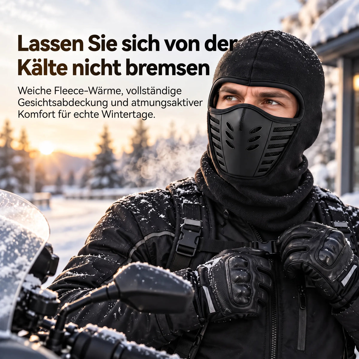 WinterRide 3D-Sturmhaube aus atmungsaktivem Fleece – windabweisende Winter-Gesichtsmaske