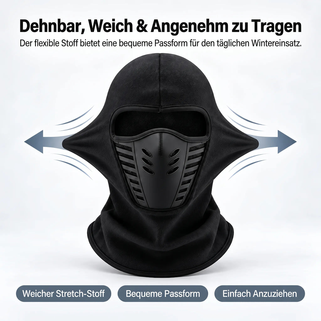WinterRide 3D-Sturmhaube aus atmungsaktivem Fleece – windabweisende Winter-Gesichtsmaske