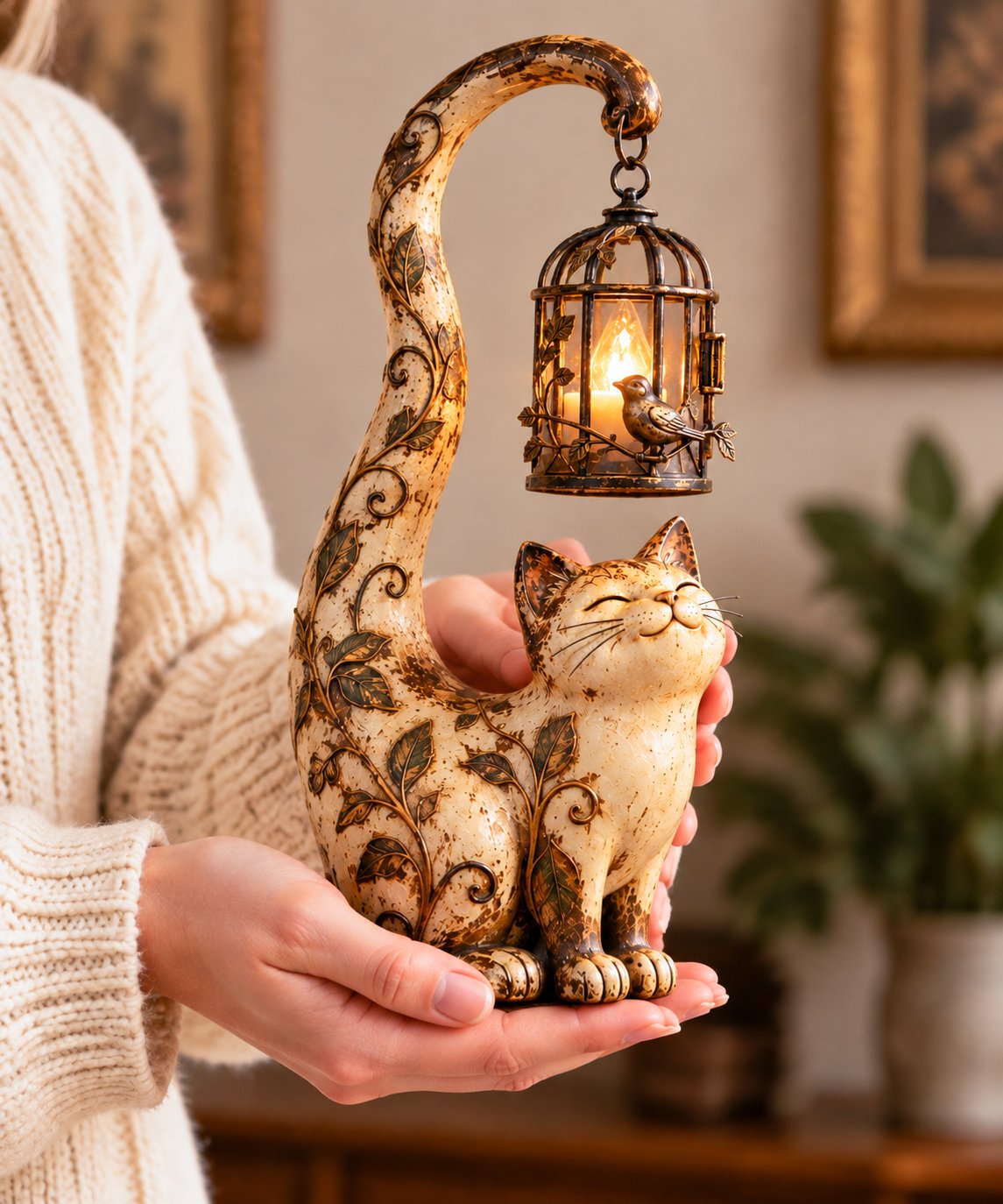 🐈‍⬛ Vintage-Laterne in Katzenform – Ein kleiner Hüter von Wärme, Erinnerungen und gemütlichen Ecken ✨