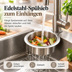Edelstahl-Spülsieb zum Einhängen – Küchenreste sammeln und Wasser ablaufen lassen