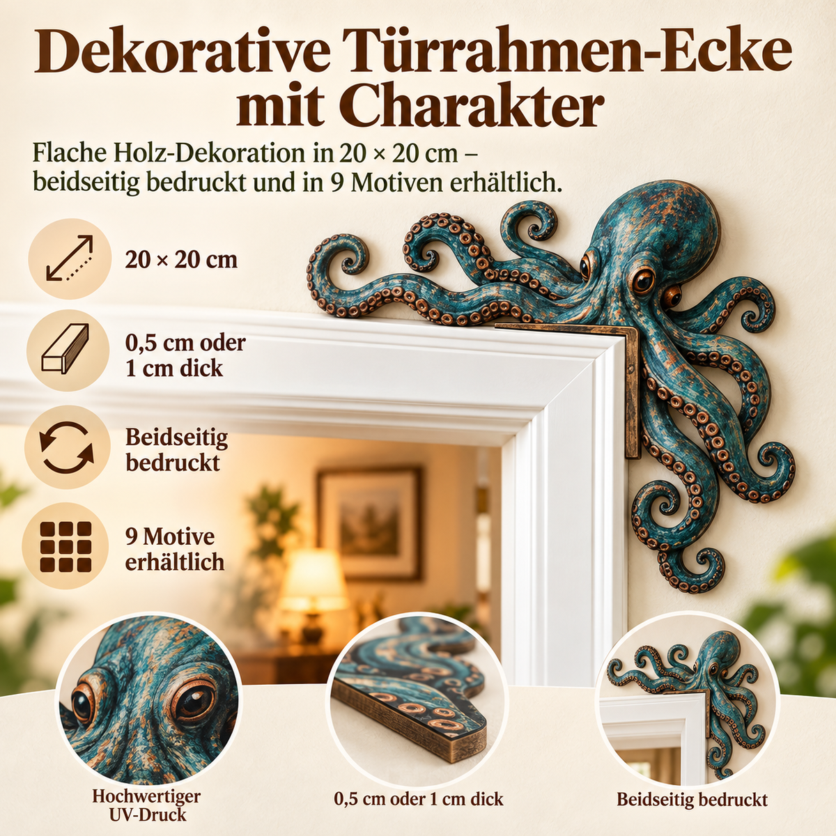 Türrahmen-Eckdeko aus Holz – Hero
