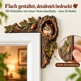 Flache 2D-Türrahmen-Dekoration aus Holz