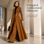 Doppelreihige Damen-Longline-Jacke im Zweiteiler